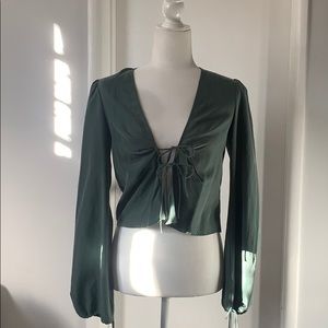 UO front tie blouse